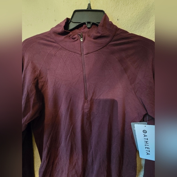 Athleta Speedlight Half Zip Pullover Top Burgundy New with tags Medium - Picture 11 of 14